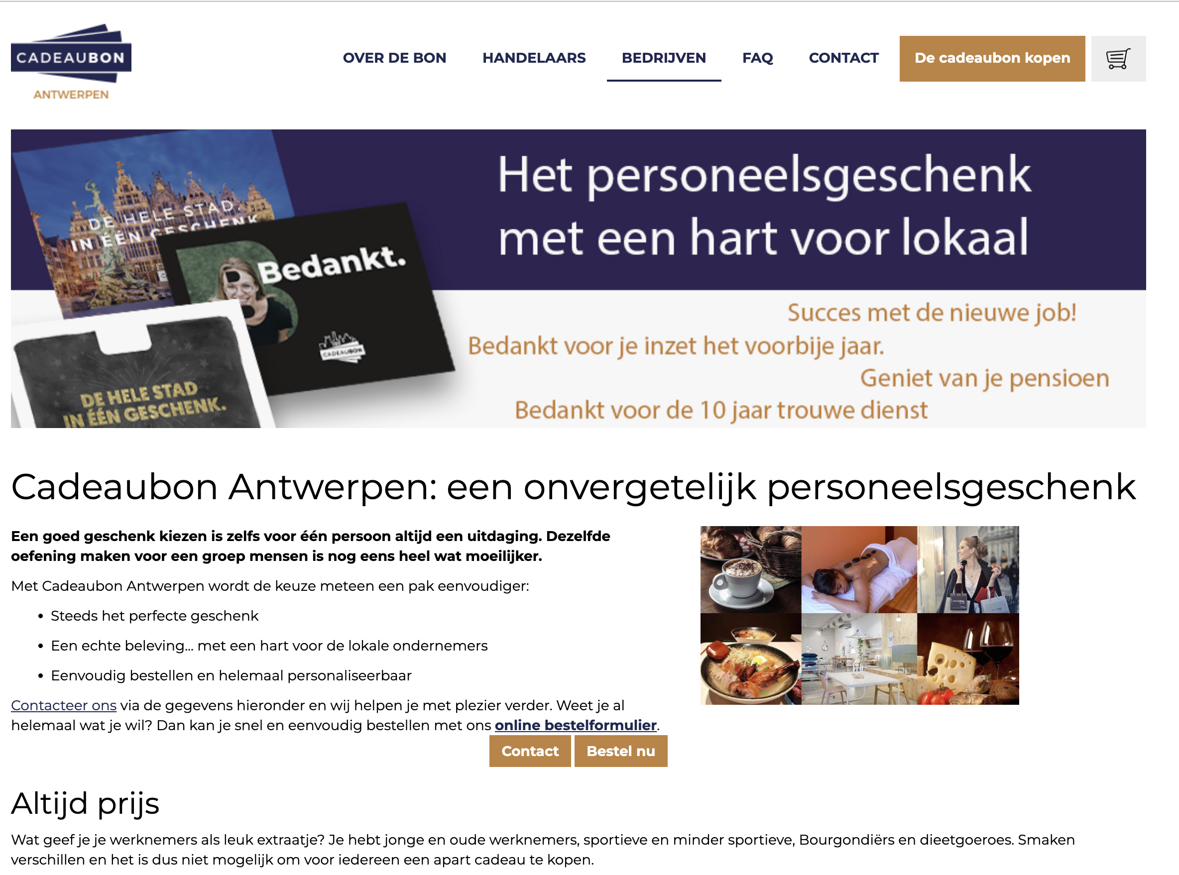 Unigift city gift voucher platform - Cadeaubon Gent