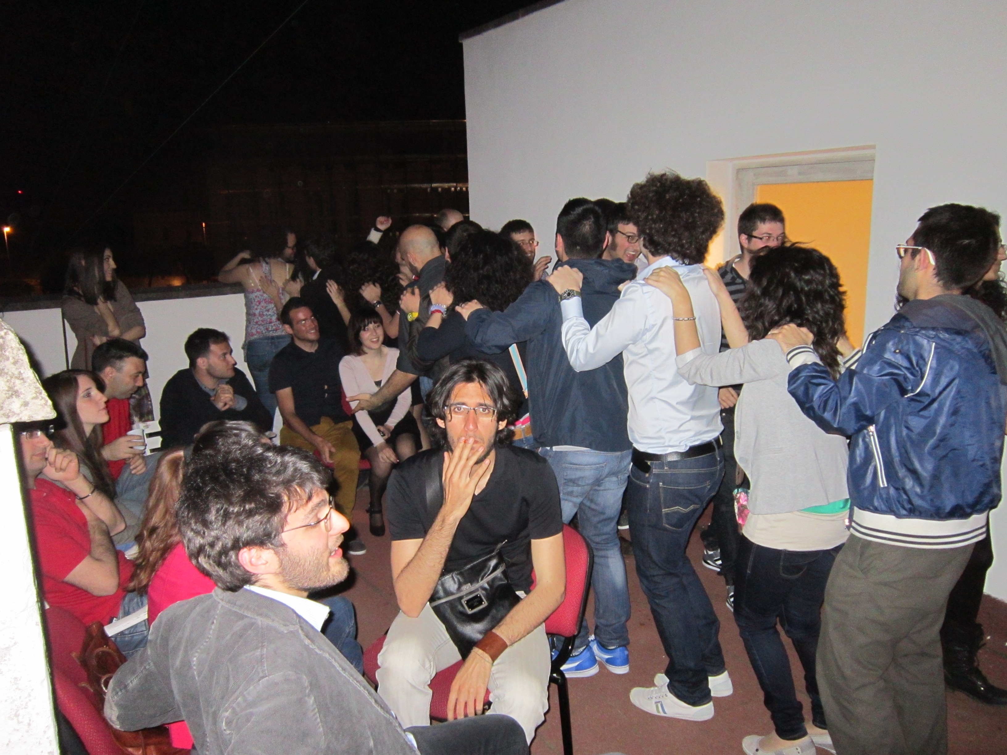 Drunk Italians putting our terrace to questionable use