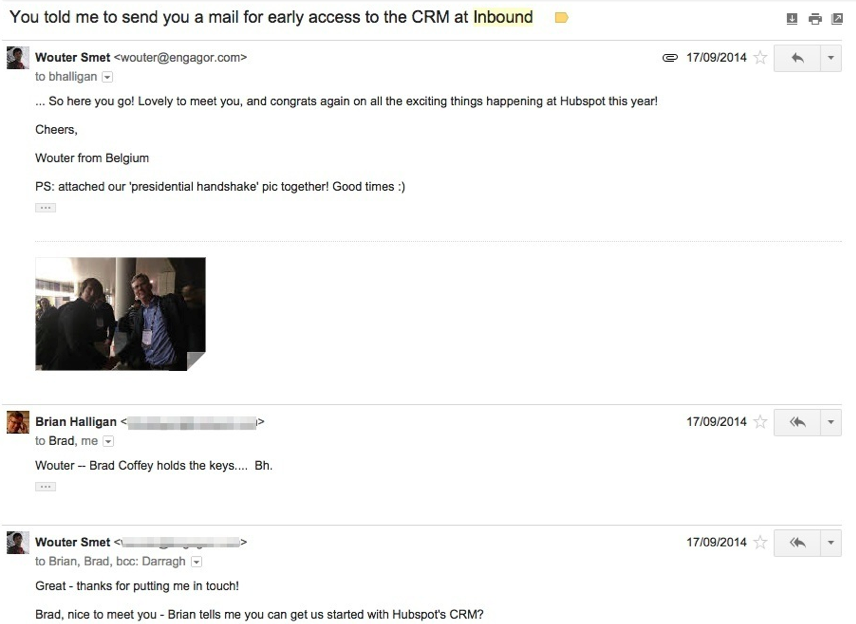 This is Hubspot's CEO Brian Halligan granting us early access to a product they just unveiled at Inbound14 conference.