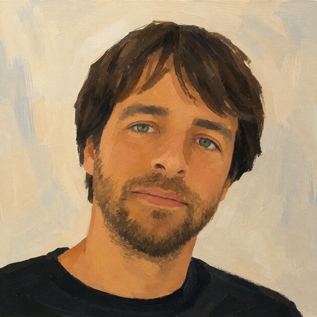 AI-generated acrylic-style portrait of Wouter Smet